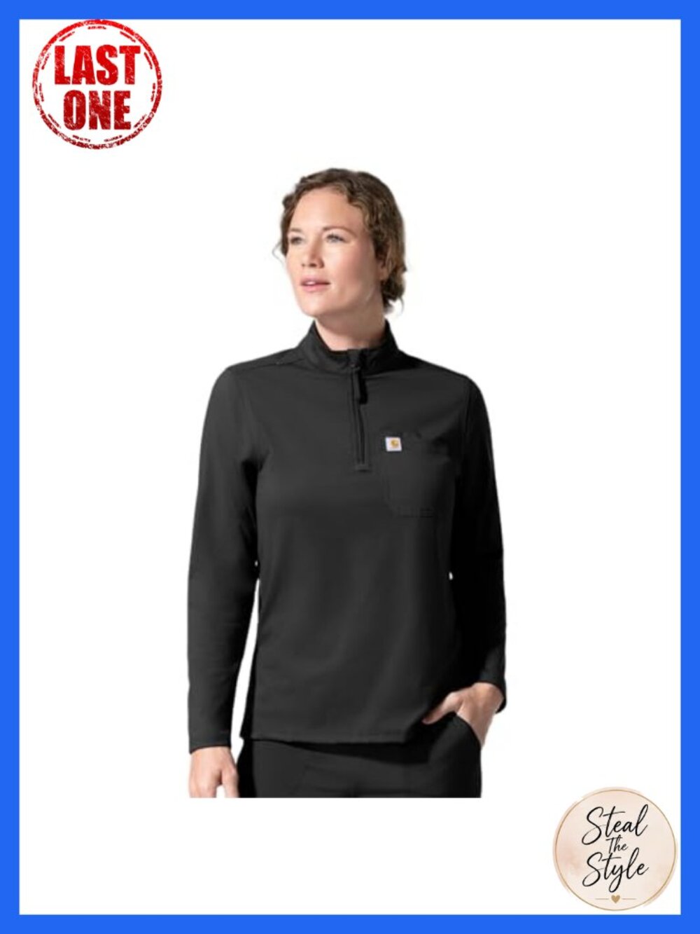 Carhartt Women's Long Sleeve Quarter Zip Scrub Top Medical Workwear